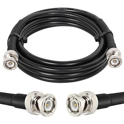 MOOKEERF BNC Cable 6ft,Low Loss KMR240 BNC Male to Male Coax Cable 50 Ohm for for Ham Radio, Network Analyzer, Modem, Oscilloscope, Signal Generator, Attenuator - size: 6FT