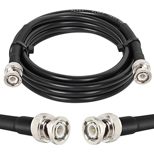 MOOKEERF BNC Cable 6ft,Low Loss KMR240 BNC Male to Male Coax Cable 50 Ohm for for Ham Radio, Network Analyzer, Modem, Oscilloscope, Signal Generator, Attenuator - size: 6FT