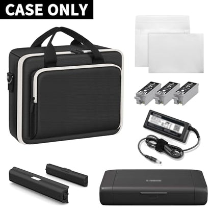 Wireless Mobile Printer Case Compatible with Canon PIXMA TR150/ iP110 Printers, Potable Travel Storage Bag Fit for Printer Charger, Ink Cartridges, Batteries and Accessories (Box Only) -Black - color: Black
