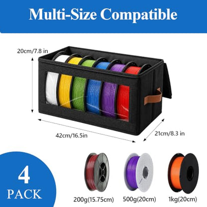 3D Printer Filament Storage Box - 4pcs Reusable Filament Container