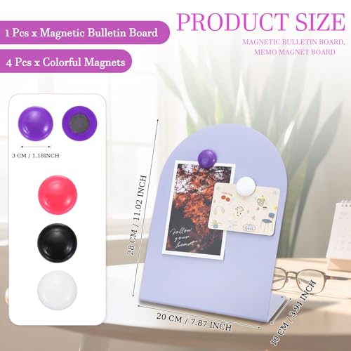 PATIKIL Magnetic Bulletin Board Purple W/ 4 Colorful Magnets 1Pcs - color: Purple/Colorful