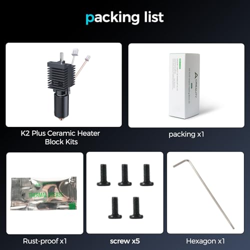 Creality Official K2 Plus Ceramic Heating Block Hotend Kit, with Quick-swap Nozzle Kit, Supports 350°C High Temperature, All-Metal Integrated Design Extruder Hotend for 3D Printer K2 Plus Combo - style: For K2 Plus
