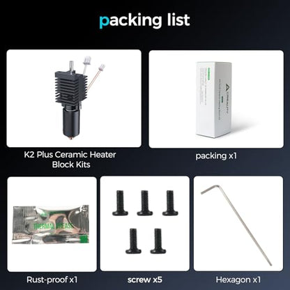 Creality Official K2 Plus Ceramic Heating Block Hotend Kit, with Quick-swap Nozzle Kit, Supports 350°C High Temperature, All-Metal Integrated Design Extruder Hotend for 3D Printer K2 Plus Combo - style: For K2 Plus
