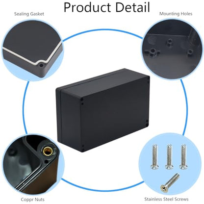 Junction box, Raculety Electrical Project Case Power Junction Box, Project Box Black (7.87"x4.72"x2.95") - color: Black, size: 7.87"x4.72"x2.95"