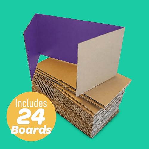 Flipside Products 18" x 48" Purple Project Boards, Pack of 24, Trifold, Presentation Board, DIY Projects, Small Display, Science Fair, Classroom, Clubs, 4H, Graduation - color: Purple