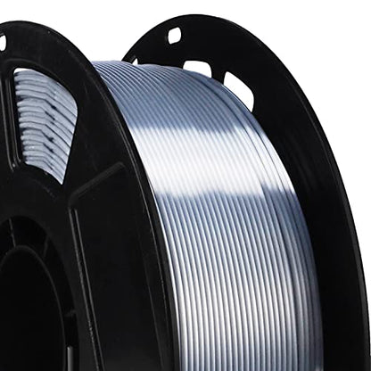1.75mm Silk Pearlescent Metal Silver Shiny PLA Filament, 1kg 3D Printing Material Widely Support for FDM 3D Printer, Pack with Extra Filament Sample by BBLIFE - color: Silver