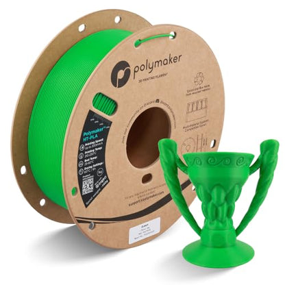 Polymaker HT-PLA Filament 1.75mm Green 1KG, High Temp PLA, Neatly Wound - color: 121 - 1.75mm Green (Hex Code: #05af47), size: 1kg HT-PLA