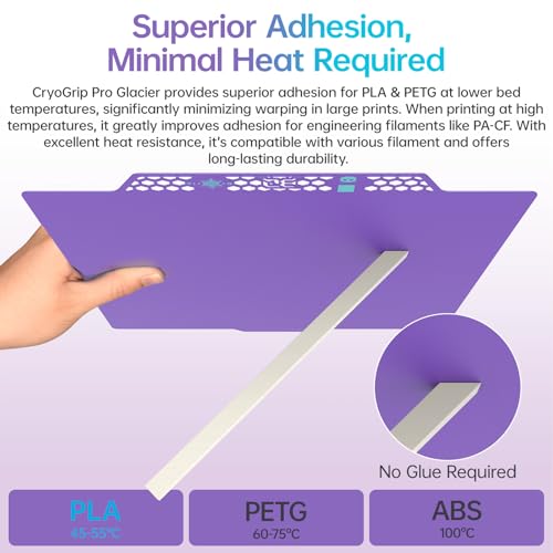BIQU CryoGrip Pro Glacier Build Plate for Bambu-Lab 3D Printers - color: Glacier-Purple, size: 257*257MM, style: Glacier