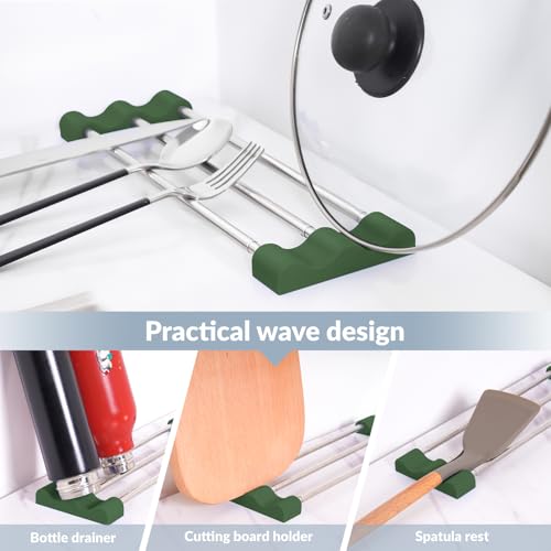 Tomorotec Adjustable Over-The-Sink Kitchen Rack, BPA-Free, Army Green - color: Army Green