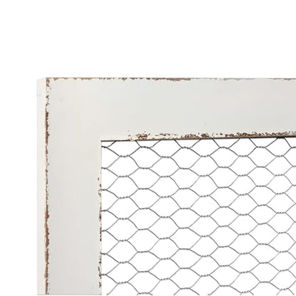 SOFE Chicken Wire White Framed Bulletin Boards, 18×29" Wood Grid Shelf - color: White