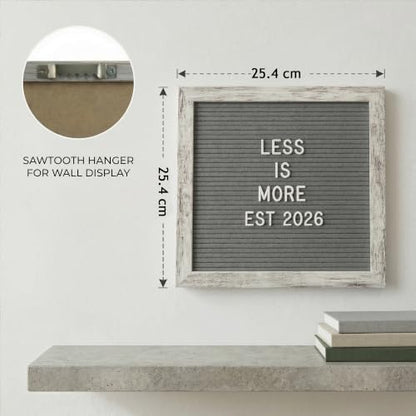 Rustic Gray Felt Letter Board 10x10 with Stand, Wall Mount, 336 Letters - color: Rustic Gray