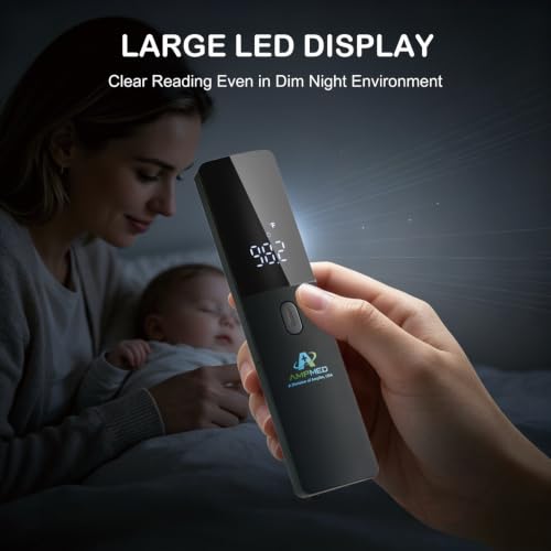 Medical Grade No-Touch Forehead Thermometer - size: Black
