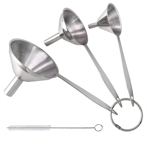 Small Funnels for Filling Bottles Stainless Steel Kitchen Funnels (Long) - size: Long-handled