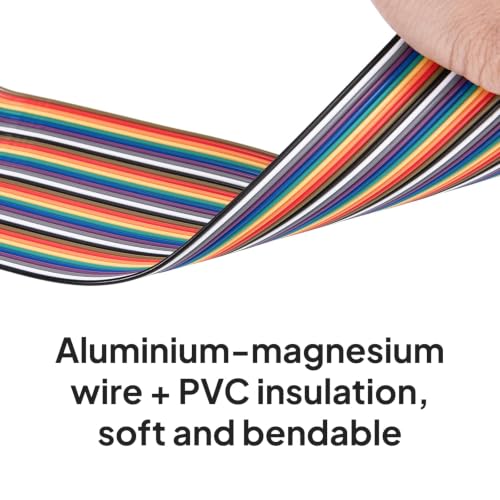ELEGOO 40pcs 20cm Female to Female Jumper Wires, Dupont Ribbon Cable - color: 40pcs (F-F), size: 8 inch