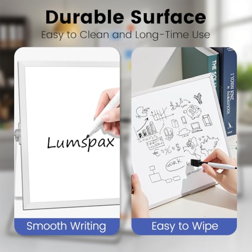 Small Desktop White Board with Stand, 10" x 10" Double-Sided Silver Aluminium Frame Whiteboard, Mini Dry Erase Board for Home, Office, Kitchen - size: 10"W x 10"H