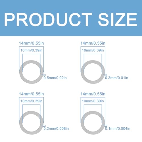 M10 x 14mm 304 Stainless Steel Spacers, Shim Washers for Clearance - size: M10x14