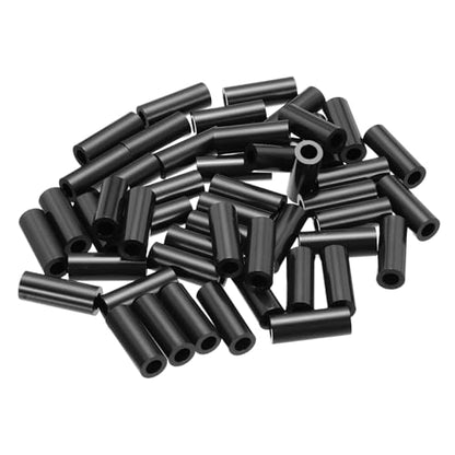 PATIKIL 50Pcs ABS Spacers 4mm ID, 7mm OD, 19mm Height Plastic Round Stud Spacer Black Nylon Washers Nut Unthreaded Rubber for M4 Screws Bolts Barrel - size: 4mm ID, 7mm OD, 19mm Height