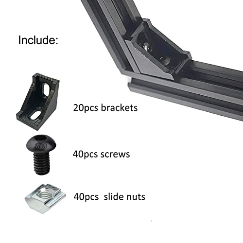 20Pcs 2020 Series Aluminum Extrusion Profile Hardware T Slot Corner Bracket - style: 20B-2028