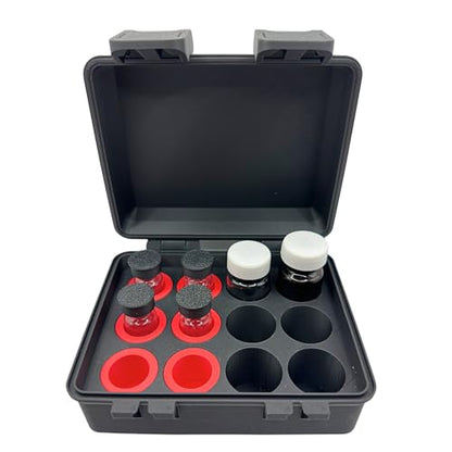 Vial Storage Case Organizer – 12 Slot, Fits 3mL 5mL 10mL Vials – TRT HRT Peptide Insulin Medication Holder – Compact Travel Case with Adapters