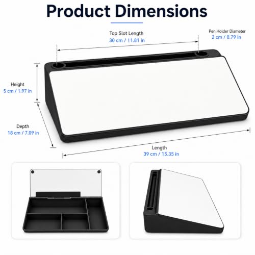 Glass Desktop Whiteboard,Dry Erase Board Buddy Keyboard Stand - color: Black