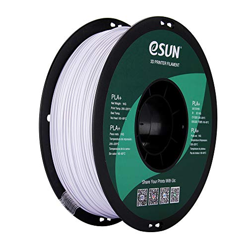 eSUN PLA PRO (PLA+) 3D Printer Filament, Dimensional Accuracy +/- 0.03mm, 1kg, Plastic Spool, 1.75mm, Cool White - color: Cool White