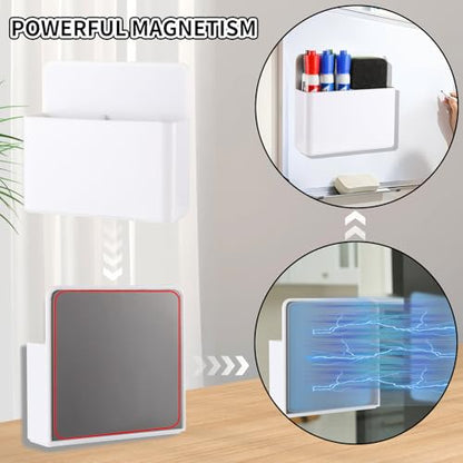 Camelmother 2Pcs Magnetic Dry Erase Marker Holder For Whiteboard Fridge - color: White