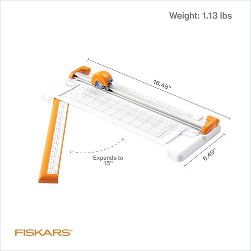 Fiskars Rotary Paper Cutter, Compact & Portable, 12" Cut Length