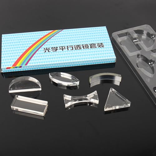 6Pcs Physics Optics Lens Set for Exploring Optical Phenomena, Physics Optics Experiment Set for Teachers and Students Teacher