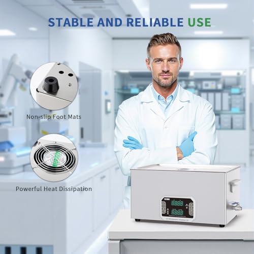 DK SONIC Professional Ultrasonic Cleaner 22L, 480W Heavy-Duty Sonic Cleaner with Timer,Heater&Touch Control, Multi-Application for Motorcycle Engines, Carburetors, Chains (Include Basket) - size: 22L