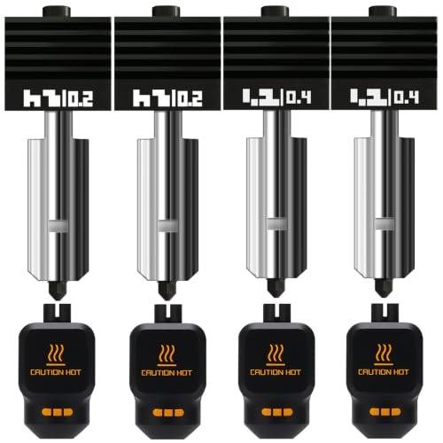 4PK 0.2/0.4mm Universal Standard Nozzle for Bambu Lab P2S/X2D/H2D/H2C/H2S/A1 Hotend Hardened Steel,Wear‑Resistant Stable Extrusion, Leak‑Free for Bambu P2S Nozzle for Bmabu lab 3D Printer Accessories - style: 4PK(0.2/0.2/0.4/0.4mm)Hotend