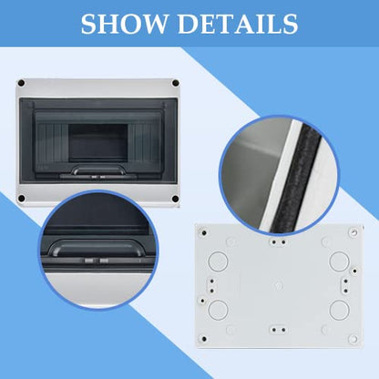 IP65 ABS Distribution Protection Box,8 Way Waterproof Circuit Breaker Distribution Box 8 DIN Rail Outdoor Distribution Junction Box for Electrical, Communication(7.9 x 6.1 x 3.5in) - color: 8 Way
