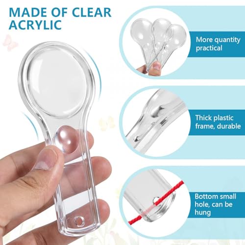 SenseYo 30 PCS Clear Mini Magnifying Glass for Kids, 5X Small Kid Magnifier for Hobbies, Science, Study - size: 30