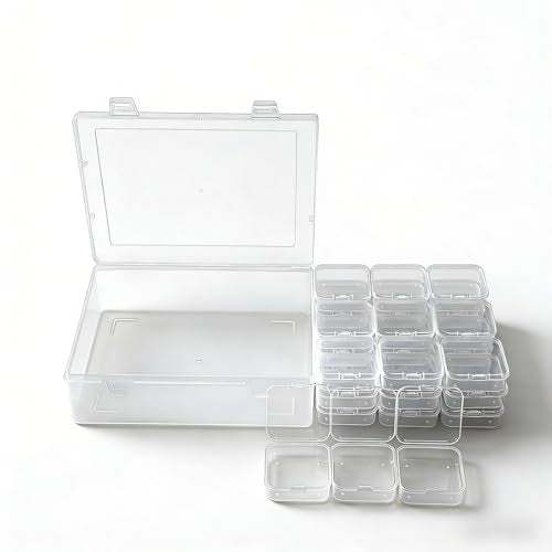 Clear Plastic Storage Organizer Box with 30 Small Containers for Jewelry, Beads, Diamonds, Bracelets, Screws, Seeds, Small Parts