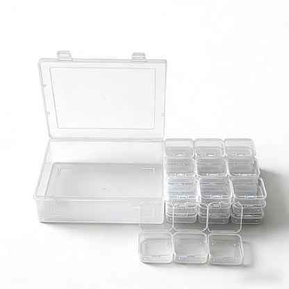 Clear Plastic Storage Organizer Box with 30 Small Containers for Jewelry, Beads, Diamonds, Bracelets, Screws, Seeds, Small Parts