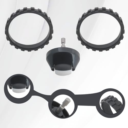 New Replacement Rubber Tires with Front Caster Wheel Set for iRob0t Roomba 500 and 600 Series 560, 561, 562, 563, 564, 565, 566, 570, 571, 572, 573, 577, 580 Update by HOTIOGA