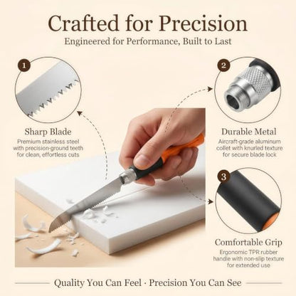8-Blade Hobby Saw & Knife Set, Mini Hand Saw for Model Crafts