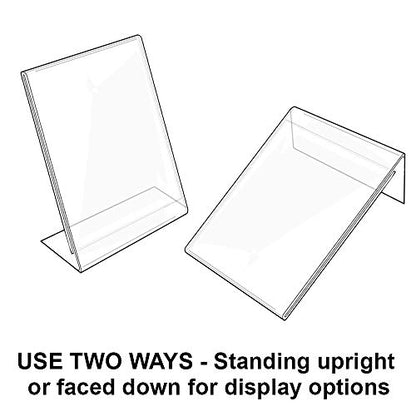 Azar Displays 112720 5.5" W x 7" H Vertical L-Shaped Sign Holder-10pk - size: 5.5 in W x 7 in H Vertical