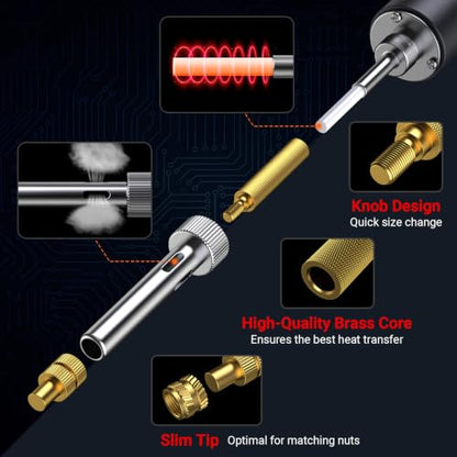 Heat-Set Threaded Insert Kit – 286pcs with 60W Digital Soldering Iron, Stand, Tweezers & M4 Nuts, Screws & Caps for Plastic Thread Repair and DIY Projects - size: M4