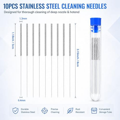 3D Printer Nozzle Cleaning Kit with Bag 22PCS Nozzle Cleaning Needles Kit