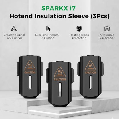 Creality Official SPARKX i7 Hotend Sock 3PCS, Original SPARKX i7 Hotend Silicone Sleeve, i7 Heater Block Silicone Sleeve for Thermal Insulation,Non-Stick, 3D Printing Hotend Socks for SPARKX i7 - color: SPARKX i7