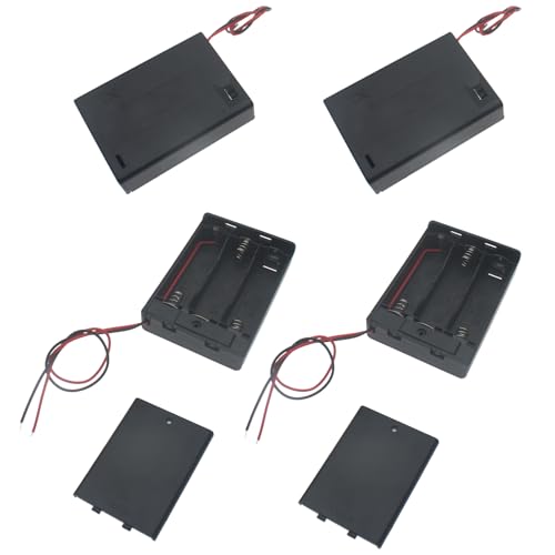 6 PCS 3 Slots Battery Holder Bundle with Switch and Leads Plastic AA Battery Case 3 X 1.5 V AA Battery Storage Box with Cap - size: 3 Slots