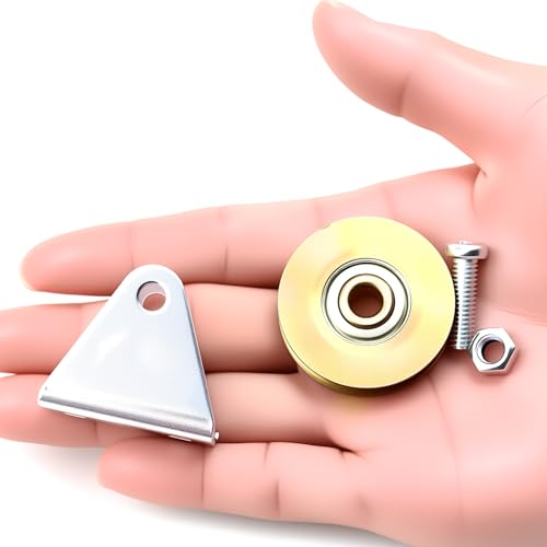 1.5" Bearing Wheel Wire Rope Pulley Block Bearings Bearing Wire Rope Guide Wheel for Lifting with Triangular Bracket L Bracket, 300LB (Bracket/U) - color: bracket/U