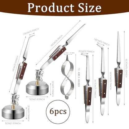 Third Hand Soldering Tweezers, 6 Pcs Cross Locking Tool for Jewelry Making
