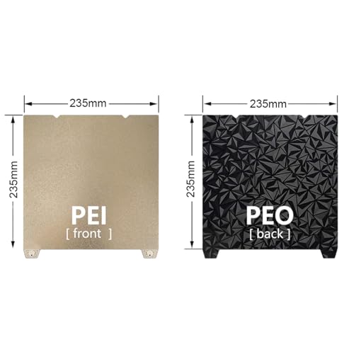 Double-Sided PEI/PEO 3D Printer Build Plate 235x235mm - Textured PEI & Smooth Diamond Surface PEO, Compatible with Creality K1/Ender 3 V3 SE/V3 KE/S1 Pro/V2 Neo, Sovol SV05/SV06 - color: Black