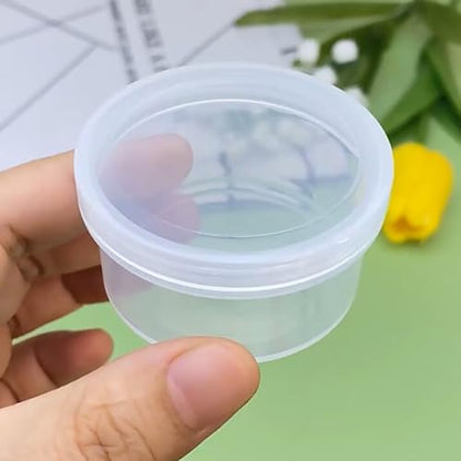 12 Pack 1.01 oz Round Plastic Containers (1.97 x H1.1 inch), Round Transparent Plastic Bead Jar with Lids for Beads, Coins, Safety Pins and Other Craft Jewelry - size: 30 ml (1.97" x 1.1")