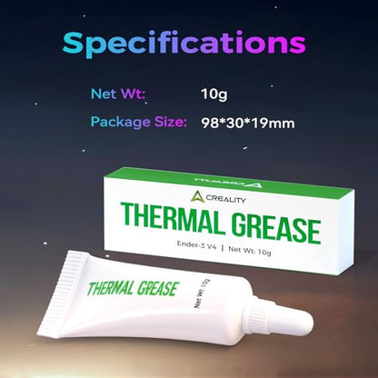 Creality Official 3D Printer High Thermal Grease, 350℃ High-Temperature Resistant Paste, Excellent Thermal Conductivity Grease for 3D Printer Hotend/Nozzle, Suitable for All 3D Printers (1PC) - size: 1 PCS, style: Thermal Grease