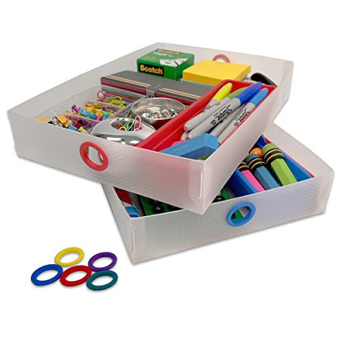 Ultimate Office TierDrop Supply Drawers, 9w x 12d x 2.25h, Set 2, Clear - size: Supply Drawers (set of 2)
