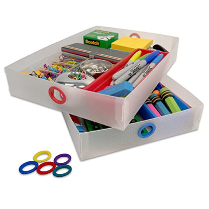 Ultimate Office TierDrop Supply Drawers, 9w x 12d x 2.25h, Set 2, Clear - size: Supply Drawers (set of 2)