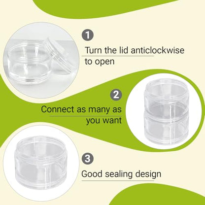 Luomorgo 6 Sets Stackable Clear Plastic Containers, 10ML, 5-Layer - size: 10ML