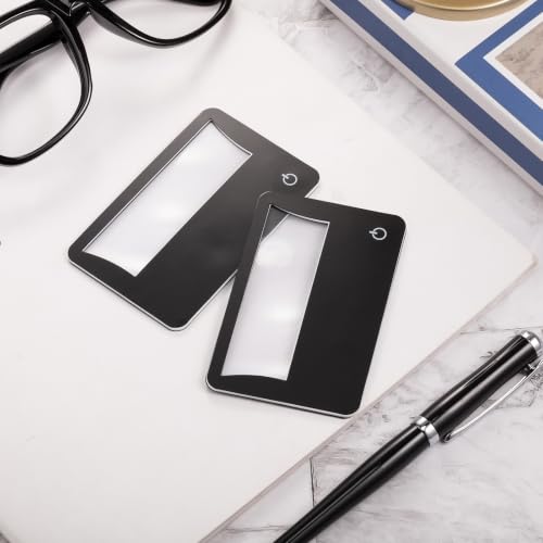 Frienda 8 Pcs 3X LED Credit Card Magnifying Glass, Black - color: Black